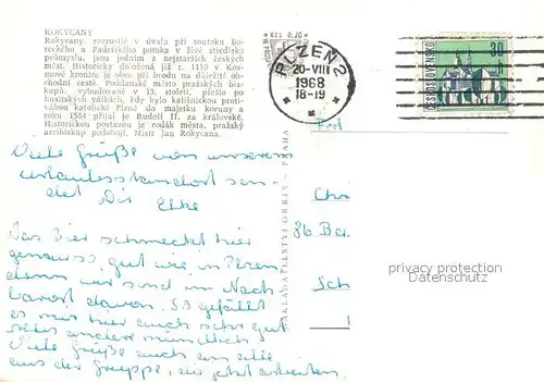 AK / Ansichtskarte Rokycany Teilansichten Rathaus Landschaftspanorama Rokycany