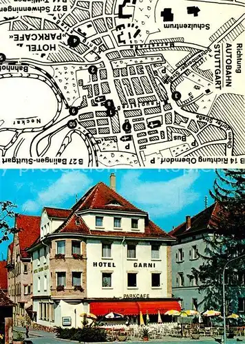 AK / Ansichtskarte Rottweil_Neckar Hotel Garni Parkcafe Stadtplan Motiv Nr C 1022 a Rottweil Neckar