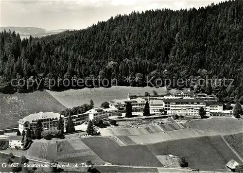 AK / Ansichtskarte Schwendi_Thun_BE Sanatorium Fliegeraufnahme Schwendi_Thun_BE