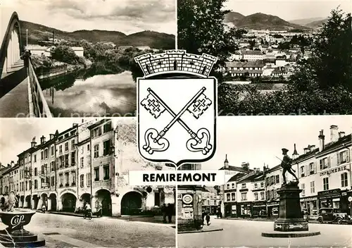 AK / Ansichtskarte Remiremont_Vosges La Moselle Arcades Monument du Volontaire vue generale Remiremont Vosges