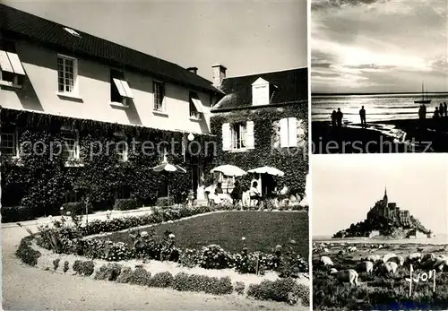 AK / Ansichtskarte Mont Saint Michel Hotel de la Digue coucher de soleil a la mer Mont Saint Michel