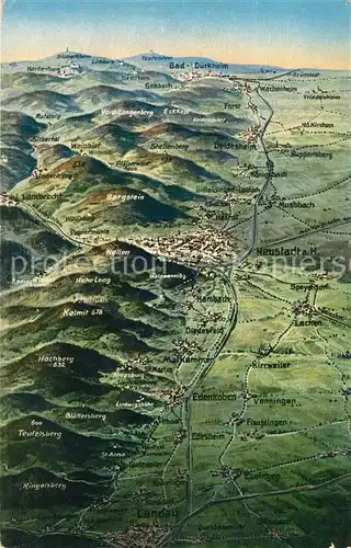 AK / Ansichtskarte Landau_Pfalz Panoramakarte Landau Pfalz