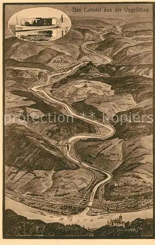 AK / Ansichtskarte Lahntal Fliegeraufnahme Panoramakarte Lahntal