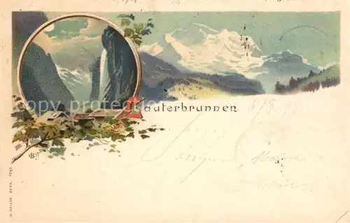AK / Ansichtskarte Lauterbrunnen_BE Panorama Wasserfall Lauterbrunnen BE