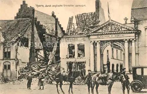 AK / Ansichtskarte Ypern_Ypres durch englische Granaten zerstoert Ypern Ypres