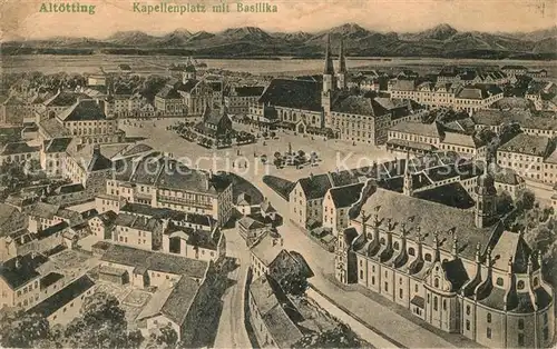 AK / Ansichtskarte Altoetting Kapellenplatz mit Basilika Altoetting