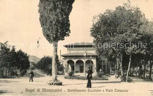 AK / Ansichtskarte Bagni_di_Montecatini Stabilimento Excelsior e Viale Tettuccio Bagni_di_Montecatini