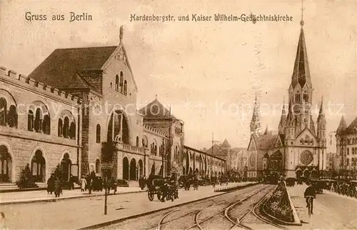 AK / Ansichtskarte Berlin Hardenbergstr mit kaiser Wilhelm Gedaechtniskirche Berlin