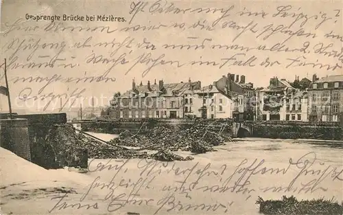 AK / Ansichtskarte Mezieres Charleville Gesprengte Bruecken Mezieres Charleville