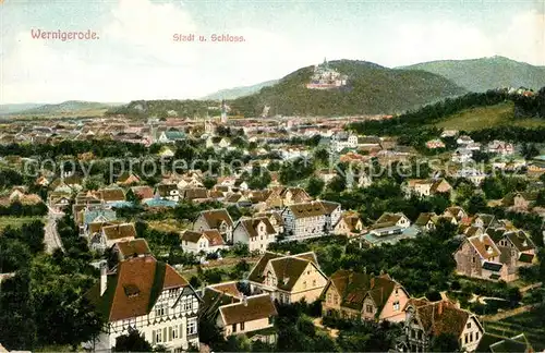 AK / Ansichtskarte Wernigerode_Harz Stadt und Schloss Wernigerode Harz