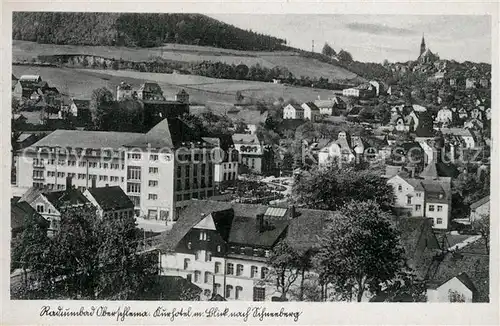 AK / Ansichtskarte Oberschlema_Erzgebirge Kurhotel mit Blick zur Schneeburg Oberschlema_Erzgebirge