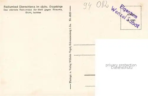 AK / Ansichtskarte Oberschlema_Erzgebirge Kurhotel mit Blick zur Schneeburg Oberschlema_Erzgebirge