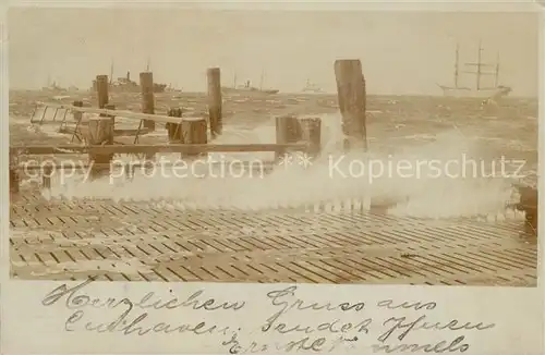 AK / Ansichtskarte Cuxhaven_Nordseebad Stuermische See Cuxhaven_Nordseebad