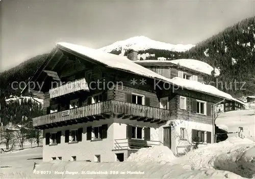 AK / Ansichtskarte St_Gallenkirch_Vorarlberg Haus Burger Gaestehaus Pension Wintersportplatz Alpen St_Gallenkirch_Vorarlberg