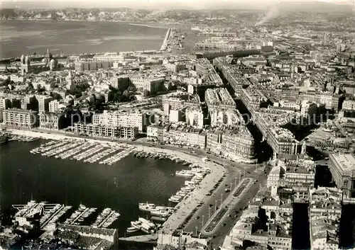 AK / Ansichtskarte Marseille_Bouches du Rhone Port et la Ville vue aerienne Marseille