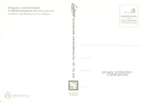 AK / Ansichtskarte Schaerding Fliegeraufnahme Innpartie Schaerding