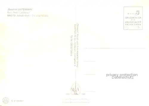 AK / Ansichtskarte St_Jakob_Defereggen Gasthof Unterrain St_Jakob_Defereggen