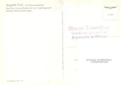 AK / Ansichtskarte Angath Fliegeraufnahme mit Unterangerberg Angath