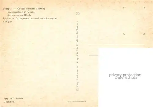 AK / Ansichtskarte Budapest Wohnsiedlung in Obuda Budapest