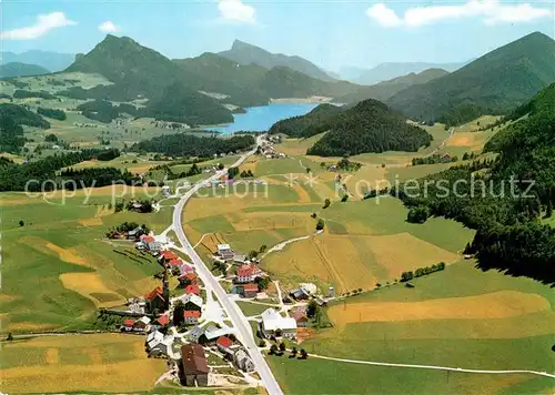 AK / Ansichtskarte Hof_Salzburg Fliegeraufnahme mit Fuschlsee und Salzkammergutberge Hof_Salzburg