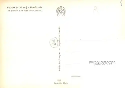 AK / Ansichtskarte Megeve Vue generale et le Mont en hiver Megeve