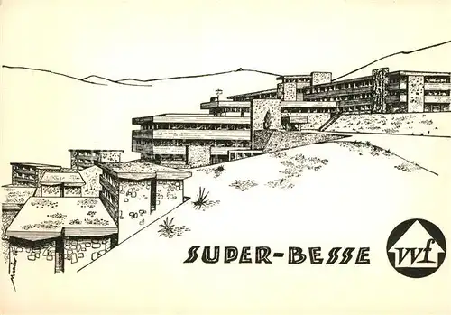 AK / Ansichtskarte Super_Besse Village Vacances Familles Massif du Sancy Dessin Kuenstlerkarte Super Besse