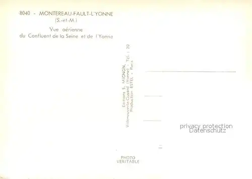 AK / Ansichtskarte Montereau Fault Yonne Vue aerienne du Confluent de la Seine et de l Yonne Montereau Fault Yonne