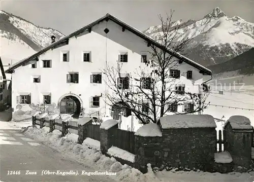 AK / Ansichtskarte Zuoz_GR Engadinerhaus im Winter Zuoz_GR