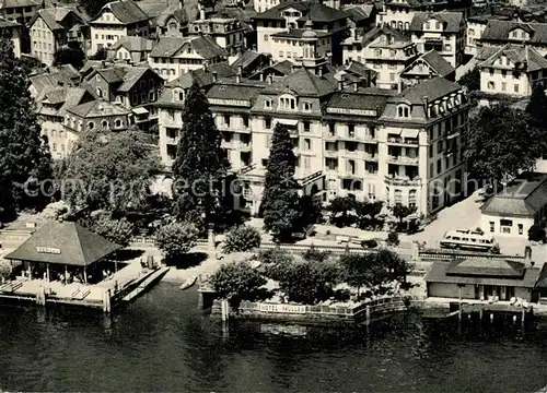 AK / Ansichtskarte Gersau_Vierwaldstaettersee Hotel Mueller Fliegeraufnahme Gersau_Vierwaldstaettersee