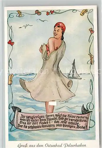 AK / Ansichtskarte Pelzerhaken Badenixe Gedicht Kuenstlerkarte Pelzerhaken