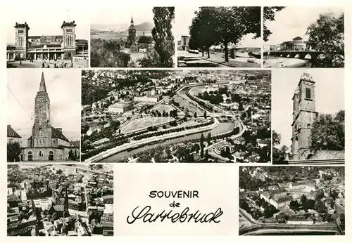 AK / Ansichtskarte Sarrebruck Stadtpanorama Kirche Fliegeraufnahme Sarrebruck