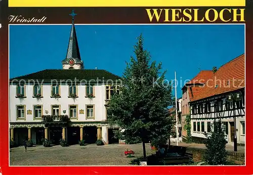 AK / Ansichtskarte Wiesloch Marktplatz Fachwerkhaus Kirchturm Wiesloch