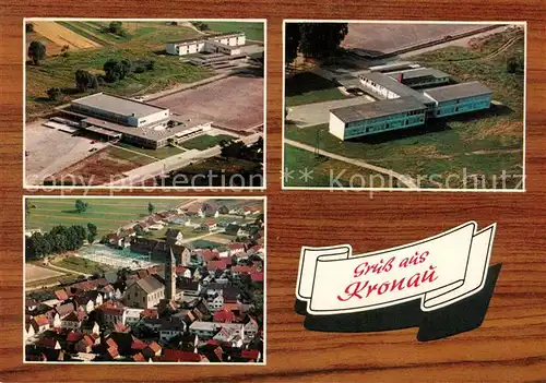 AK / Ansichtskarte Kronau Ortszentrum Halle Schule Fliegeraufnahmen Kronau