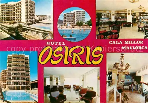 AK / Ansichtskarte Cala_Millor_Mallorca Hotel Osiris Bar Restaurant Foyer Strand Swimming Pool Cala_Millor_Mallorca