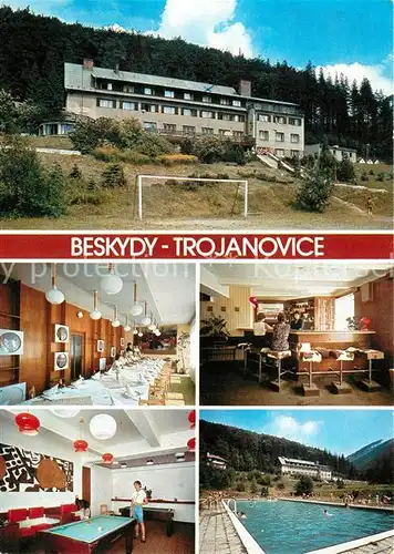 AK / Ansichtskarte Trojanovice Rekreacni stredisko n. p. Optimit Odry Hotel Restaurant Swimming Pool Billard Trojanovice