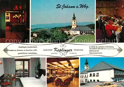 AK / Ansichtskarte Sankt_Johann_Wimberg Gasthof Pension Keplinger Restaurant Kirche Sankt_Johann_Wimberg