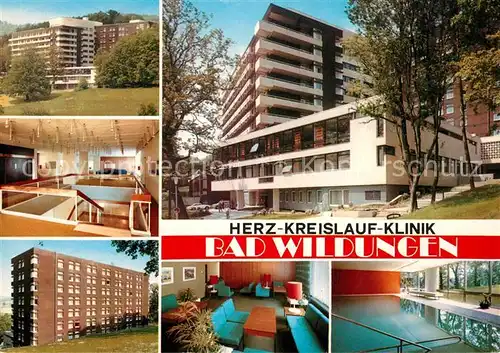 AK / Ansichtskarte Bad_Wildungen Herz Kreislauf Klinik Aufenthaltsraum Hallenbad Bad_Wildungen