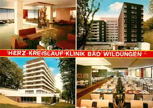 AK / Ansichtskarte Bad_Wildungen Herz Kreislauf Klinik Aufenthaltsraum Foyer Restaurant Bad_Wildungen