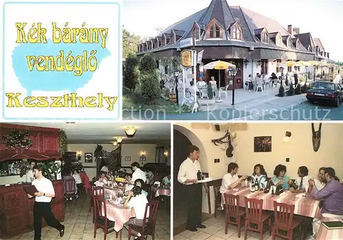 AK / Ansichtskarte Keszthely Kek barany vendegloe Restaurant zum Blauen Lamm Keszthely