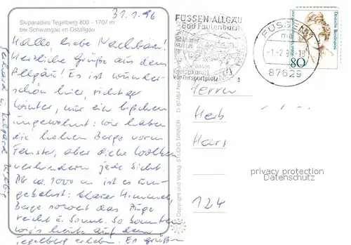 AK / Ansichtskarte Schwangau Tegelbergbahn Skiparadies Wintersportplatz Alpenpanorama Schwangau