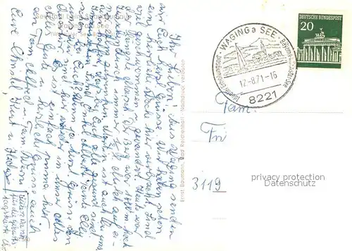 AK / Ansichtskarte Waging_See Seestadt beim Strandkurhaus Gaststaette Restaurant Kegelbahn Strand Promenade Waging_See