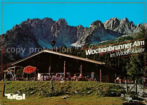 AK / Ansichtskarte Ellmau_Tirol Wochenbrunner Alm mit Ellmauer Halt Wilder Kaiser Kaisergebirge Ellmau Tirol