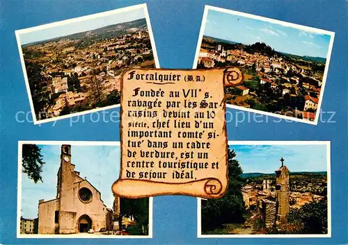 AK / Ansichtskarte Forcalquier Divers aspects de la ville Eglise Croix Monument Forcalquier