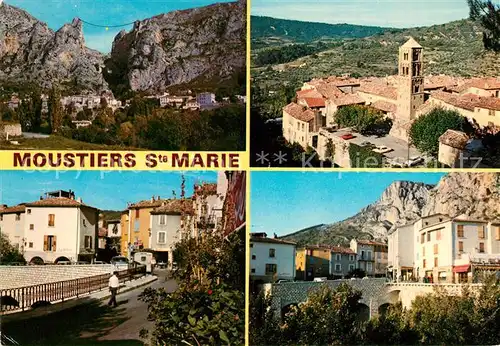 AK / Ansichtskarte Moustiers Sainte Marie Gorges du Verdon divers aspects de la ville Eglise Moustiers Sainte Marie