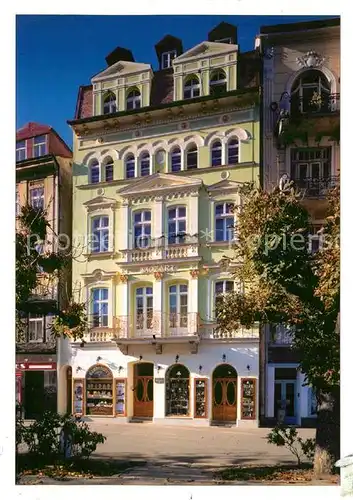 AK / Ansichtskarte Karlovy_Vary Tabaterie Artshop Mozart Haus Mozart 17. Jhdt. Karlovy Vary