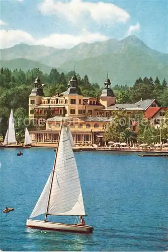 AK / Ansichtskarte Velden_Woerthersee Hotel Schloss Velden Segeln Alpen Velden Woerthersee