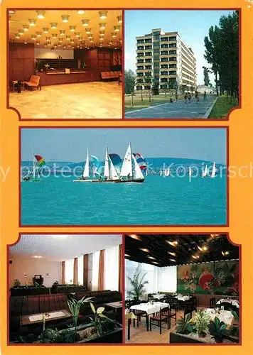 AK / Ansichtskarte Boglarlelle_Balatonlelle Hotel Rezeption Restaurant Segeln Plattensee Boglarlelle_Balatonlelle
