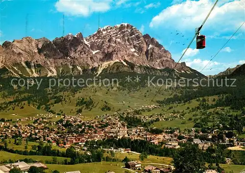 AK / Ansichtskarte Cortina_d_Ampezzo mit Monte Cristallo Dolomiten Bergbahn Cortina_d_Ampezzo