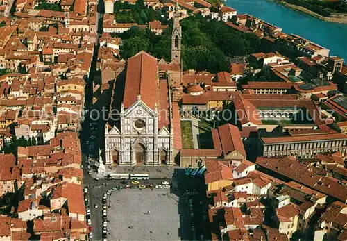 AK / Ansichtskarte Firenze_Toscana Santa Croce Heiliges Kreuz Fliegeraufnahme Firenze Toscana
