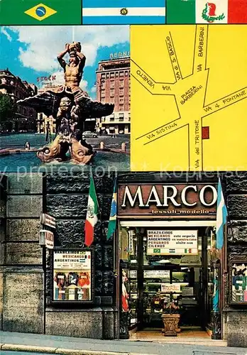 AK / Ansichtskarte Roma_Rom Marco tessuti modello Fabbrica Seterie Fontana Roma_Rom